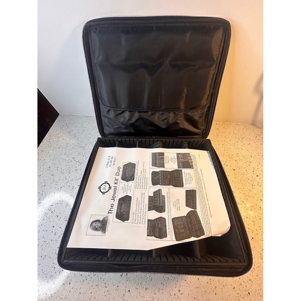 Joy Mangano The Jewel Kit Duo Jewelry Organizer Travel Case Black Nylon